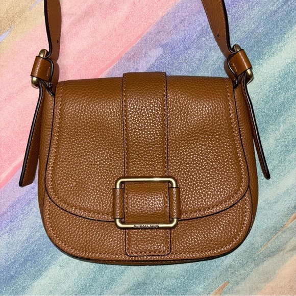 Michael Kors Maxine Pebble Leather Saddle Bag - Picture 1 of 9